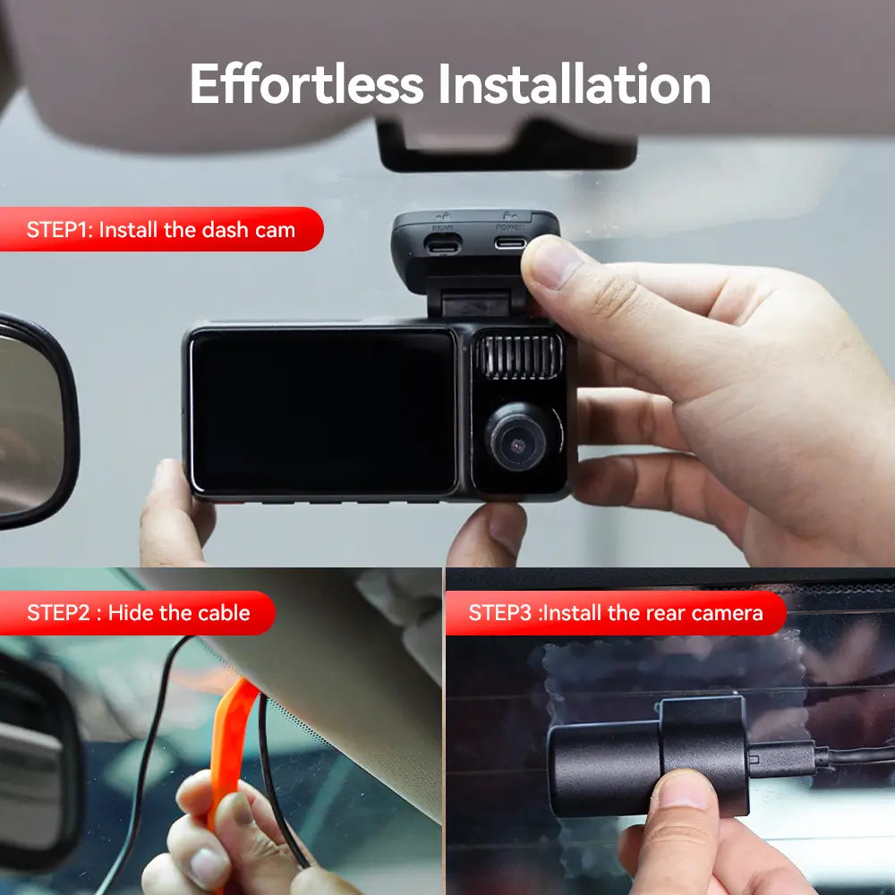 Redtiger F17 Elite 3-Channel 4K+2.5K+1080P 24/7 Ultra-Color Wifi6 Dash Cam