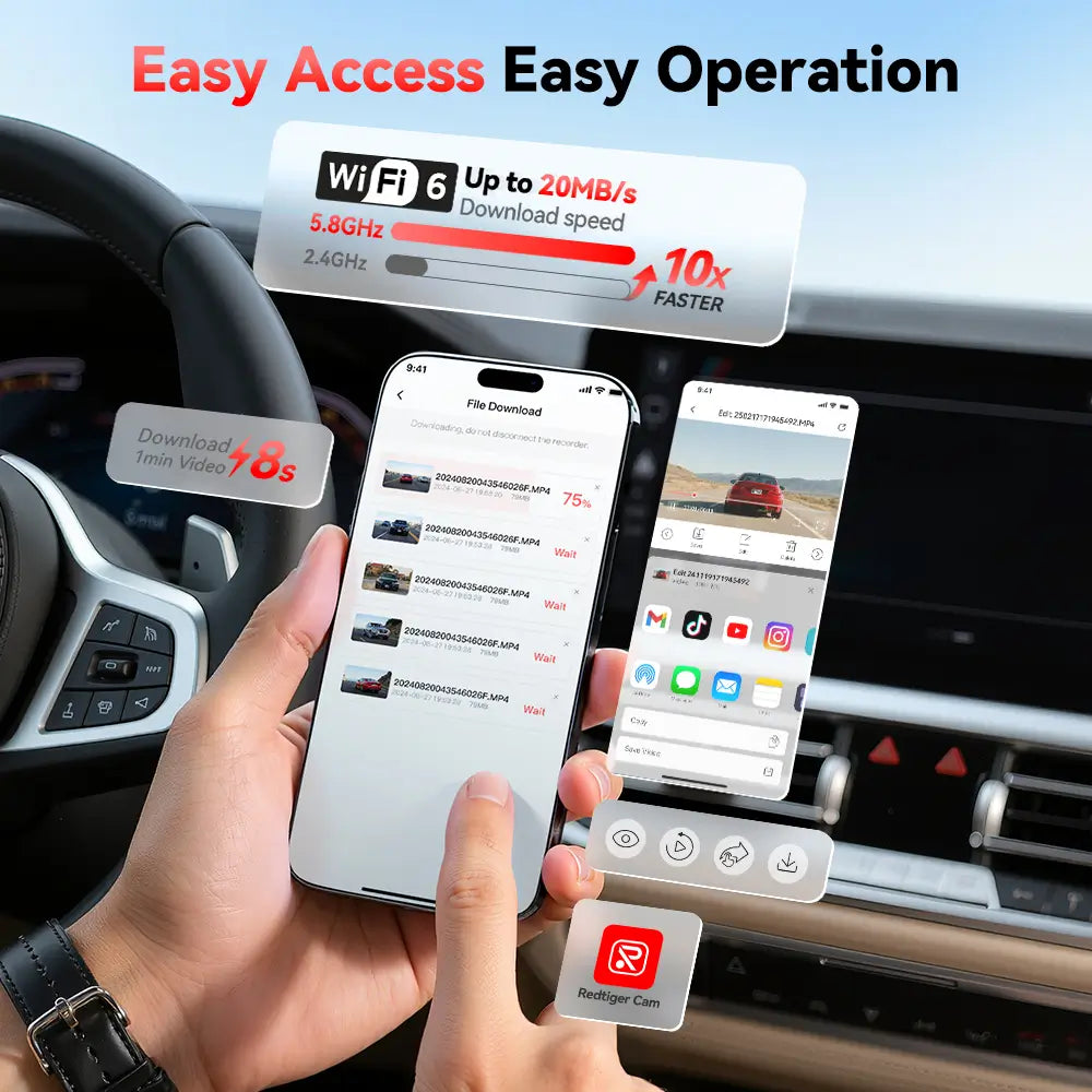 Dash cam anteriore posteriore Redtiger F7NP 4K