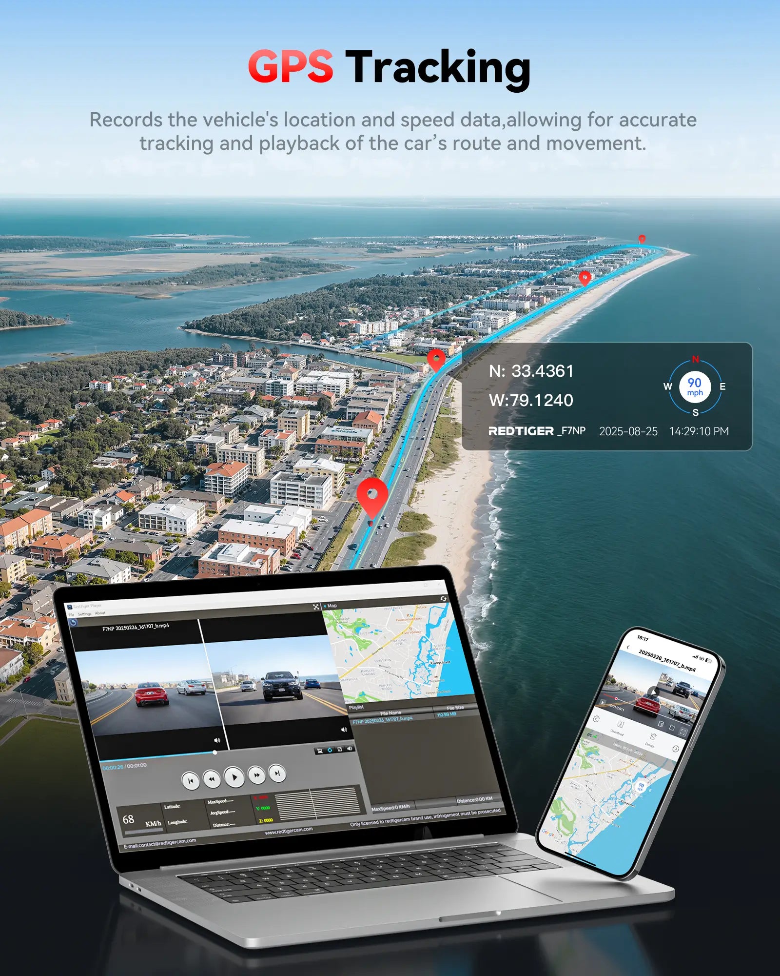 Redtiger F7NP 4K Front Rear Dash Cam