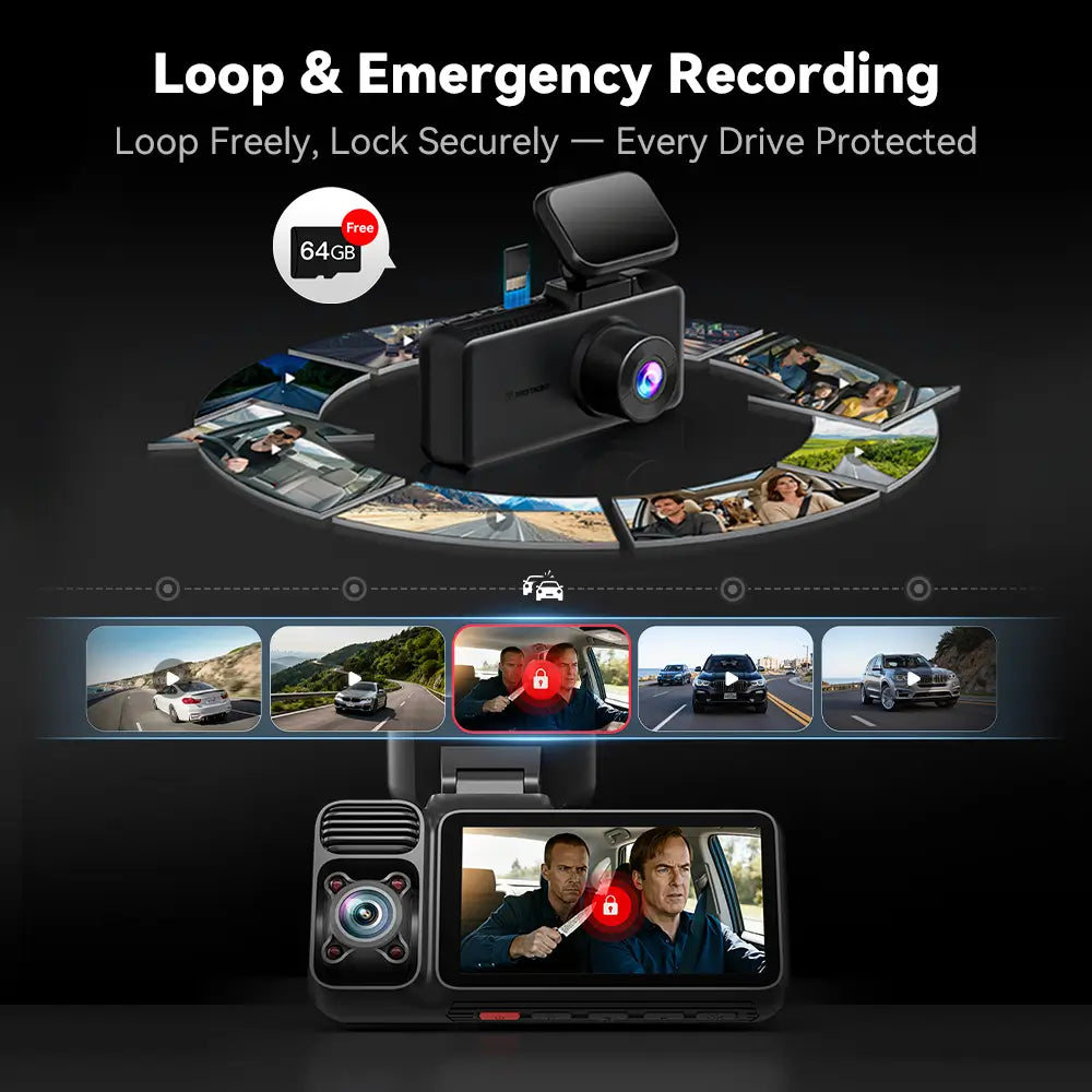 Dash cam Redtiger F17 4K 3 canali 5G Wifi