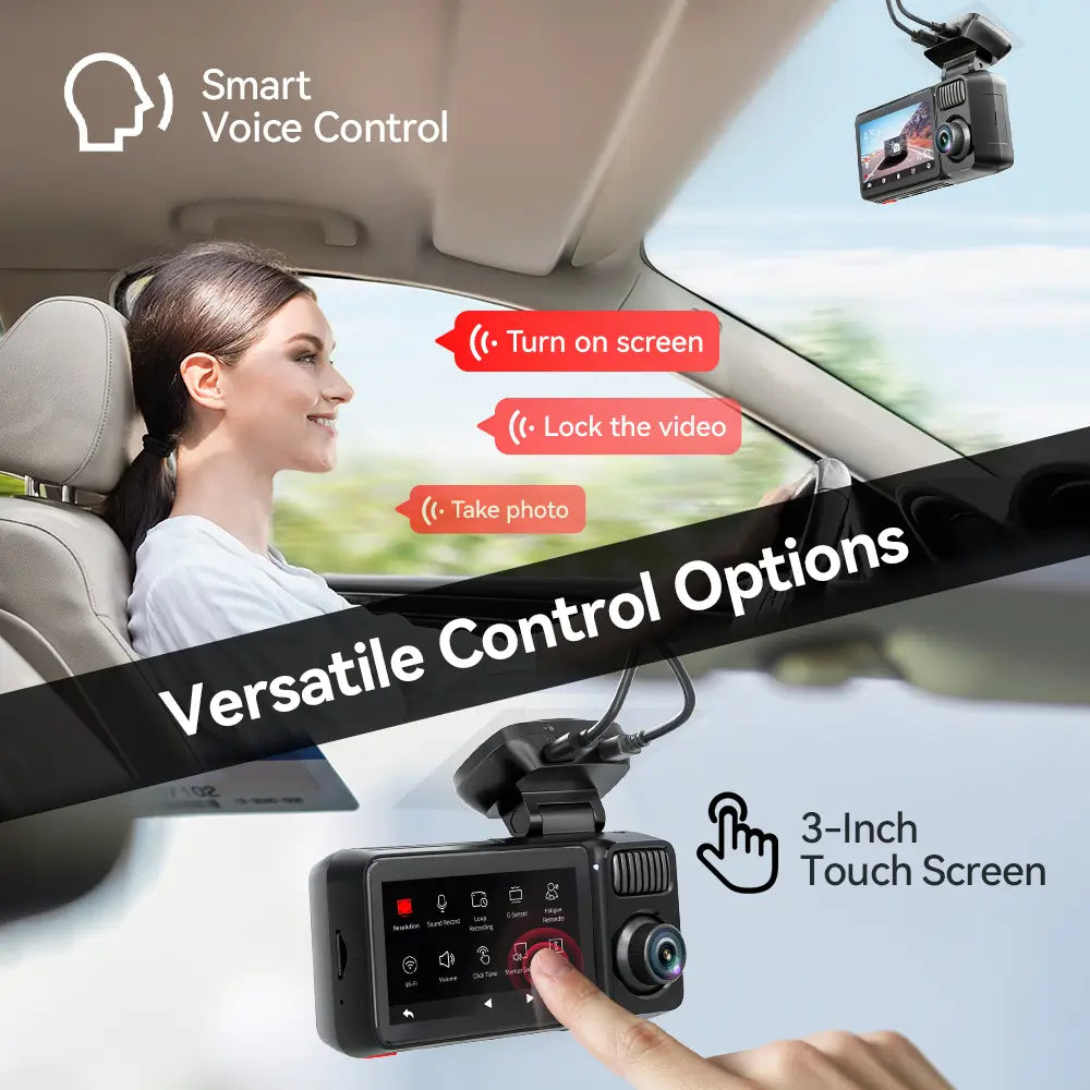Redtiger F17 Elite 3-Channel 4K+2.5K+1080P 24/7 Ultra-Color Wifi6 Dash Cam