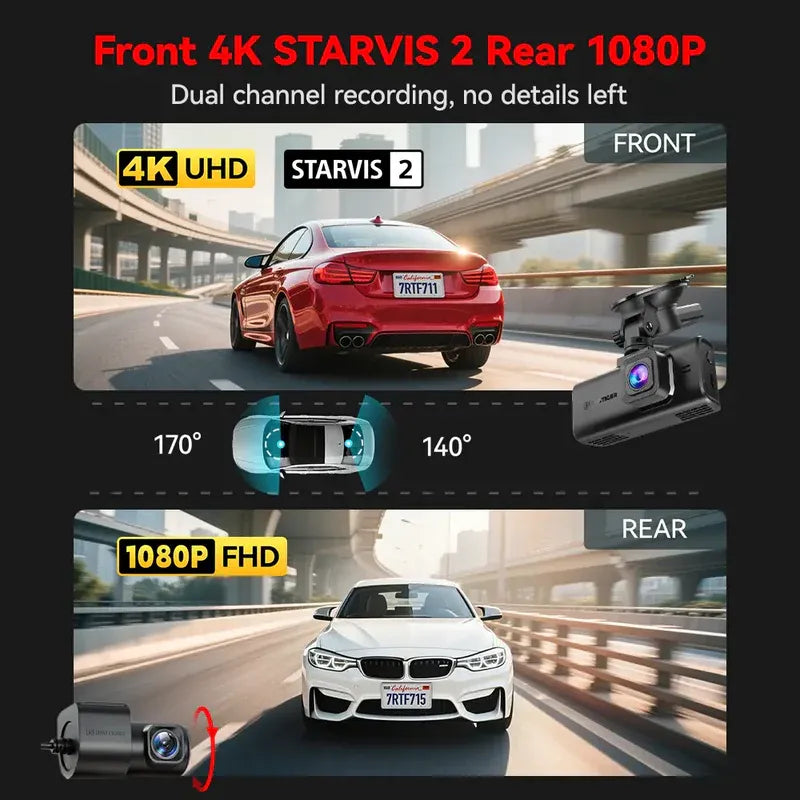 Redtiger F7NT Touch Screen 4K Dual Dash Cam