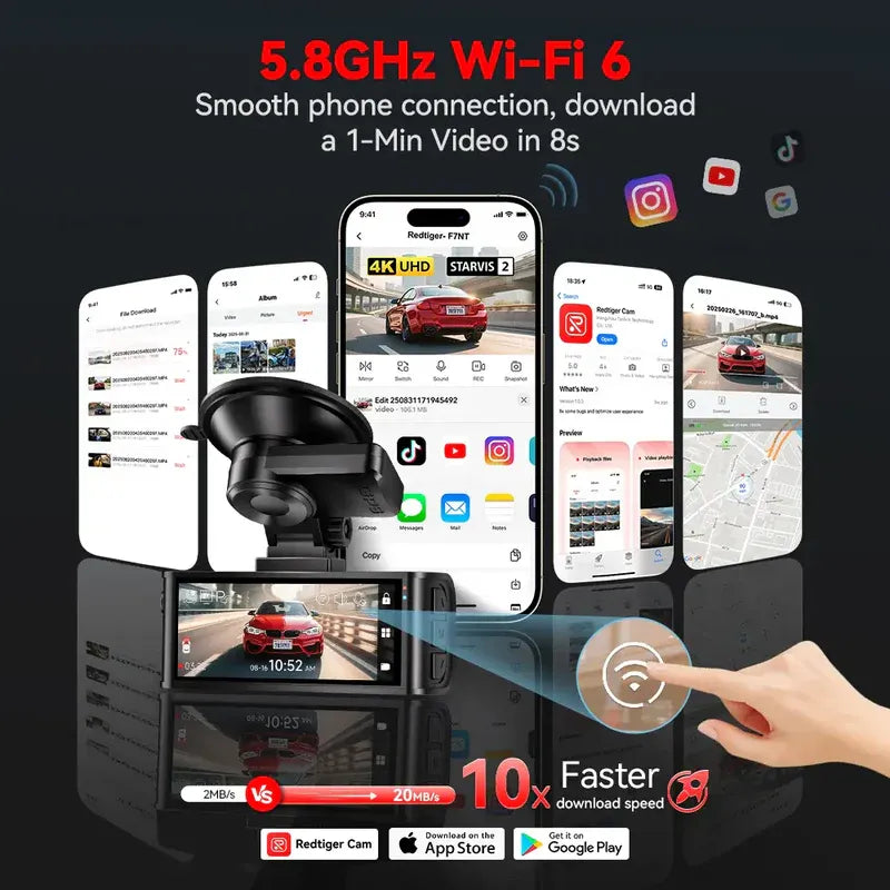 Redtiger F7NT Touch Screen 4K Dual Dash Cam