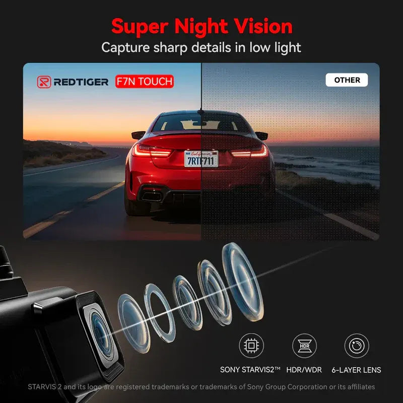 Redtiger F7NT Touch Screen 4K Dual Dash Cam