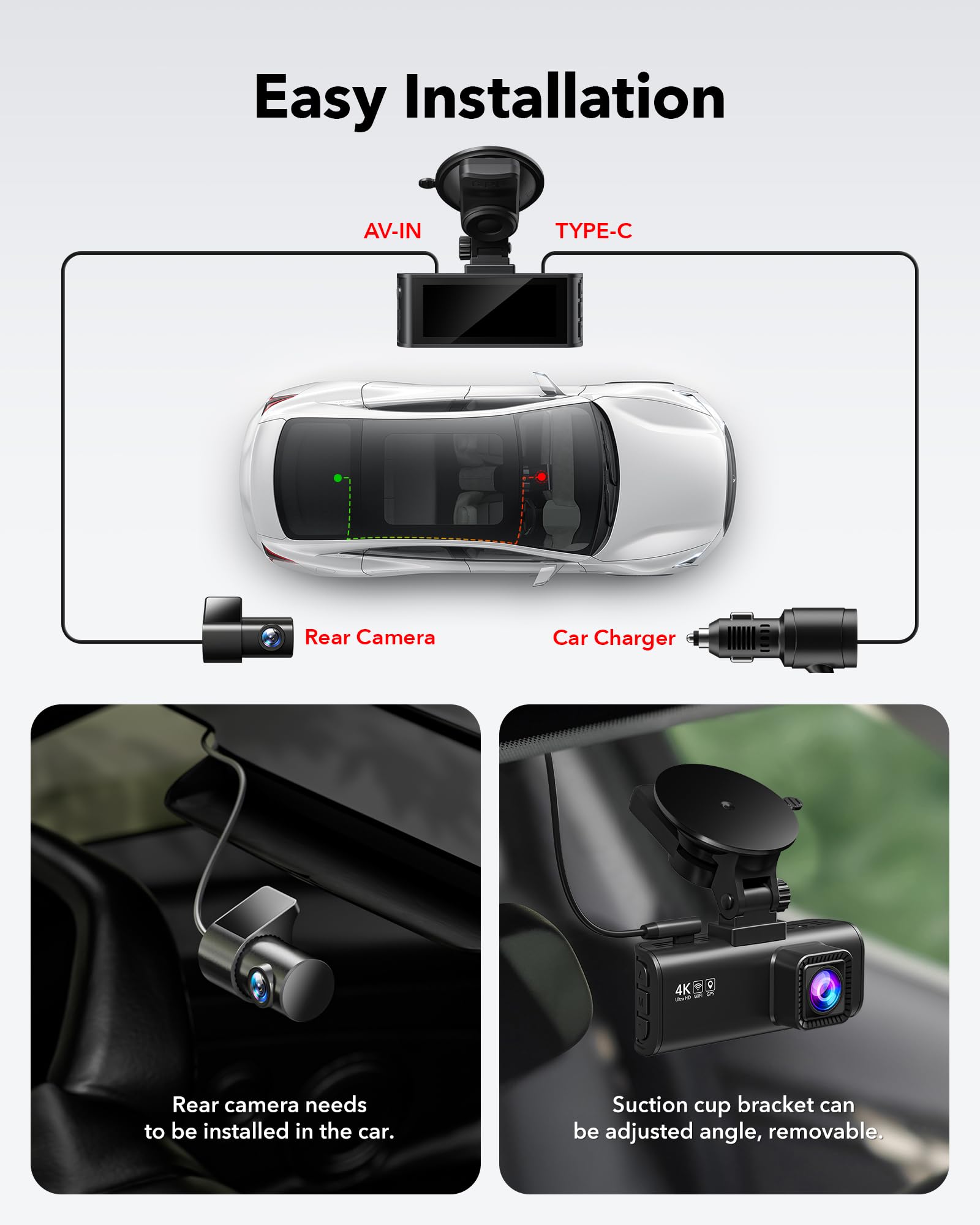 Redtiger F7NP 4K Front Rear Dash Cam Hot Sales REDTIGER Dash Cam