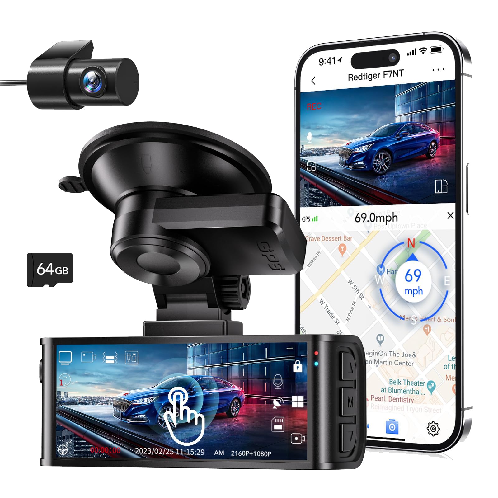 Redtiger F7NT Touch Screen 4K Dual Dash Cam Hot Sales REDTIGER Dash Cam