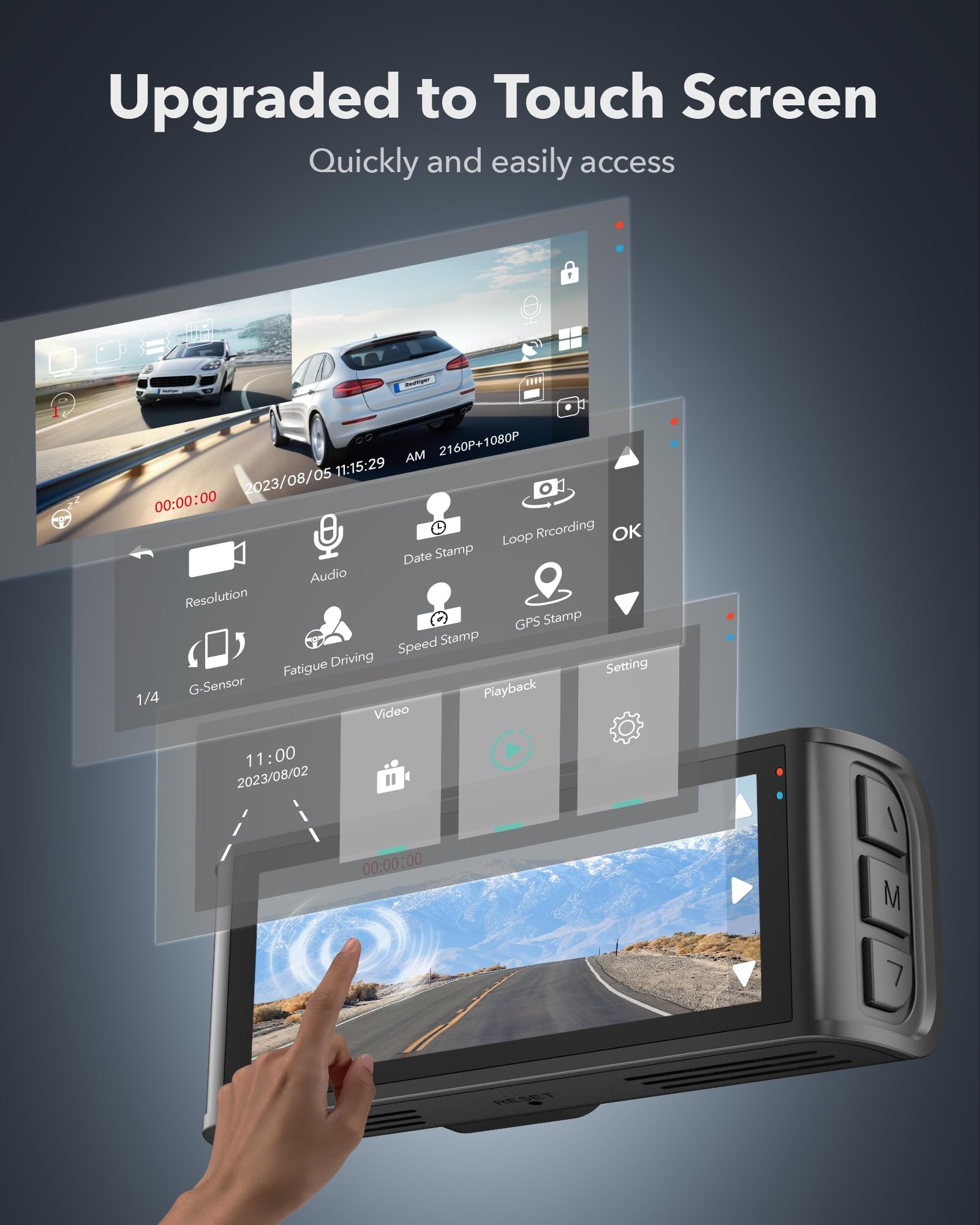 Redtiger F7NT Touch Screen 4K Dual Dash Cam Hot Sales REDTIGER Dash Cam