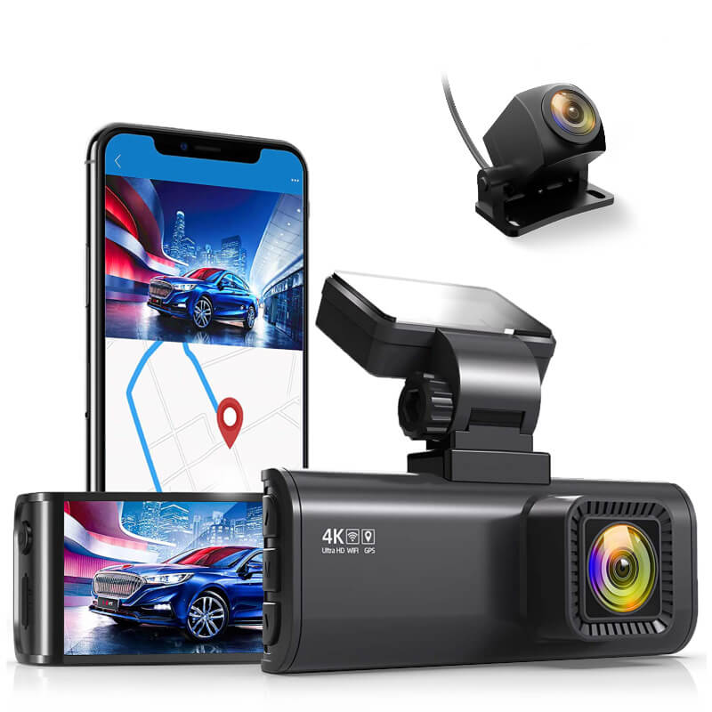 Dash Cam With Remote REDTIGER Dual 4K 1080P HD Dashcam With WiFi - Main Image