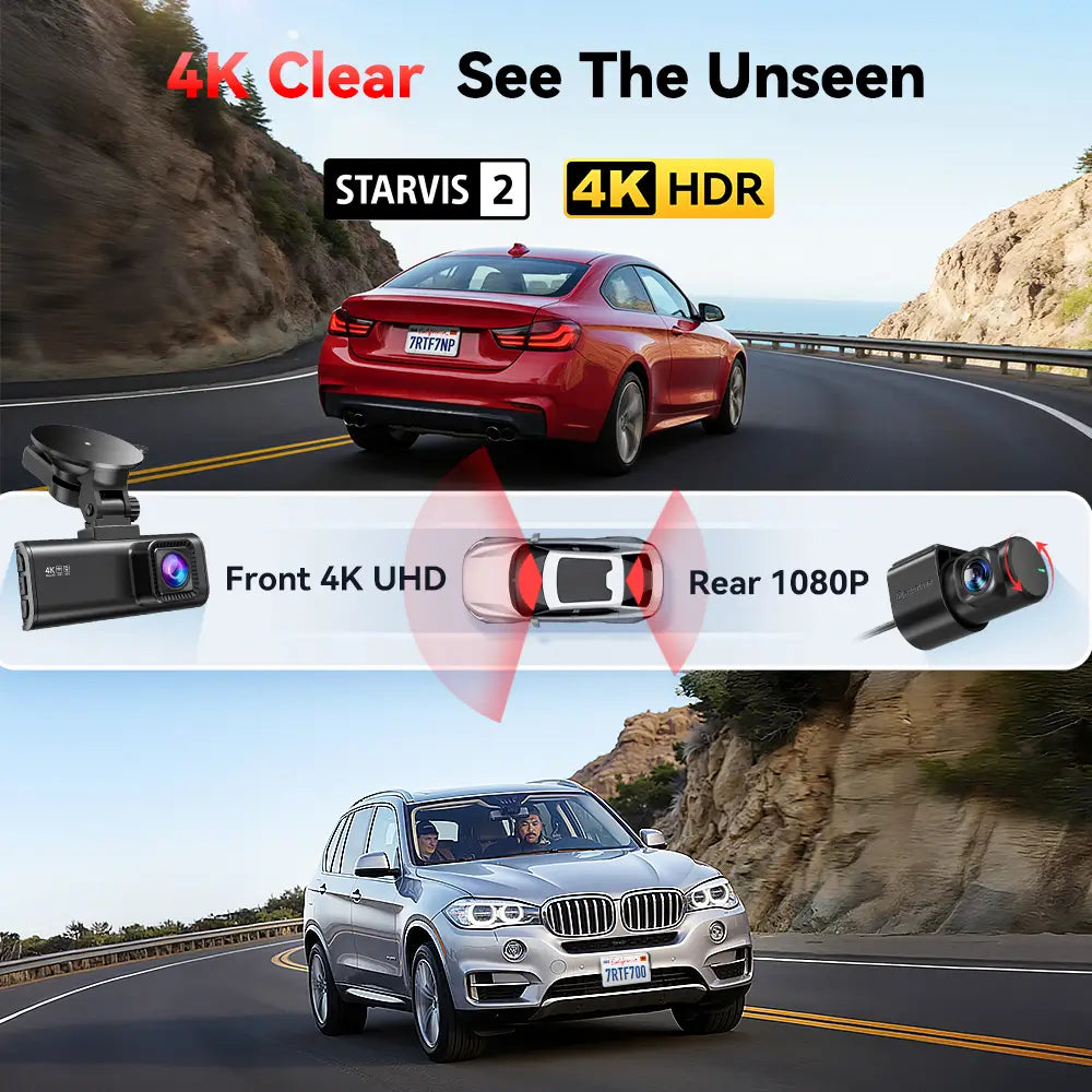 Dash cam anteriore posteriore Redtiger F7NP 4K