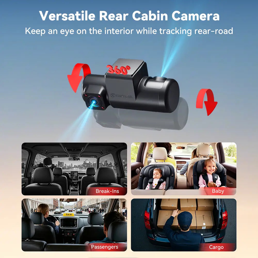 Redtiger F17 Plus 4-Channel Dash Cam with 2.7K Front Recording & Sony STARVIS 2