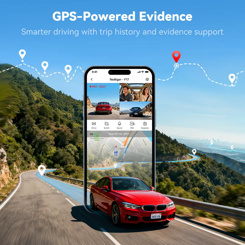 Redtiger F17 4K 3-Channel 5G Wifi Dash Cam