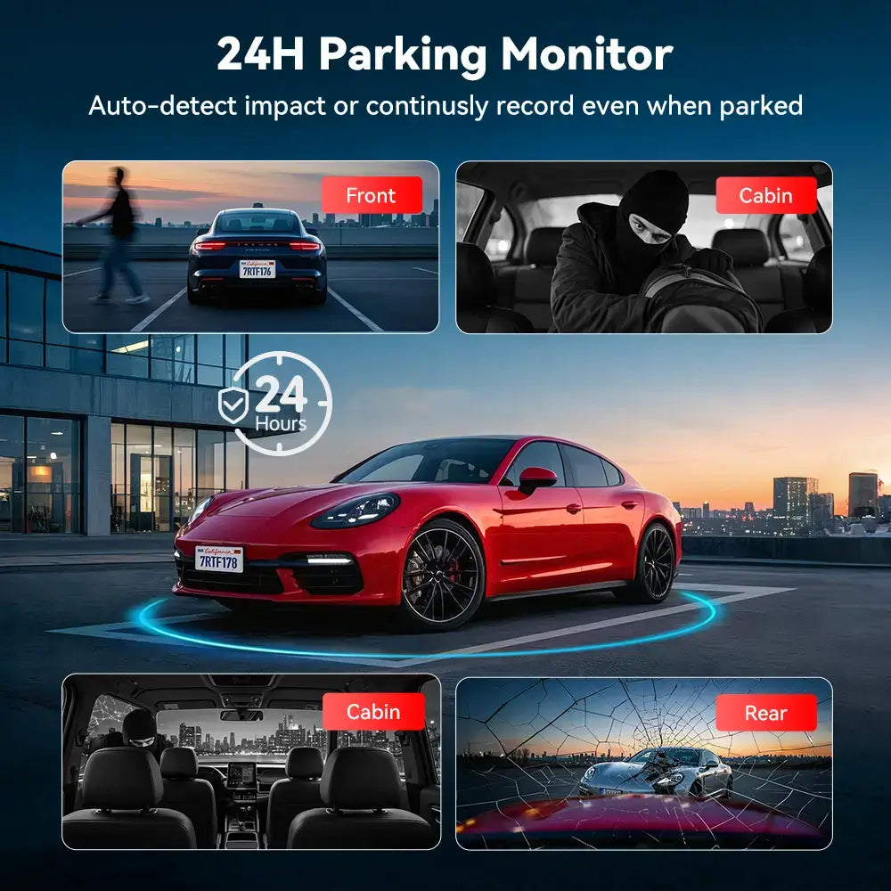 Redtiger F17 Plus 4-Channel Dash Cam with 2.7K Front Recording & Sony STARVIS 2