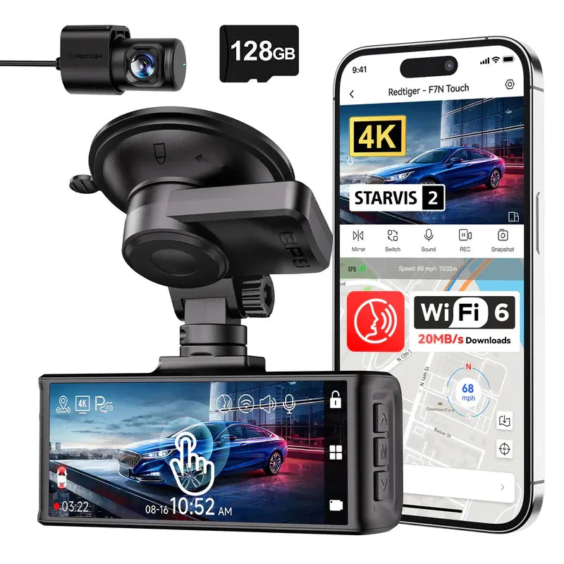 Dotyková kamera Redtiger F7NT 4K Dual Dash Cam
