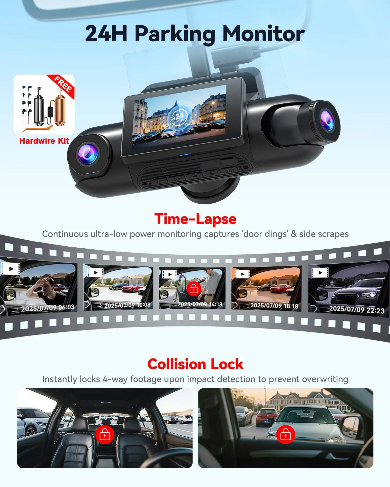 Redtiger VisionPano 40 4-Channel Dash Cam with Sony STARVIS 2 HDR & Parking Monitor