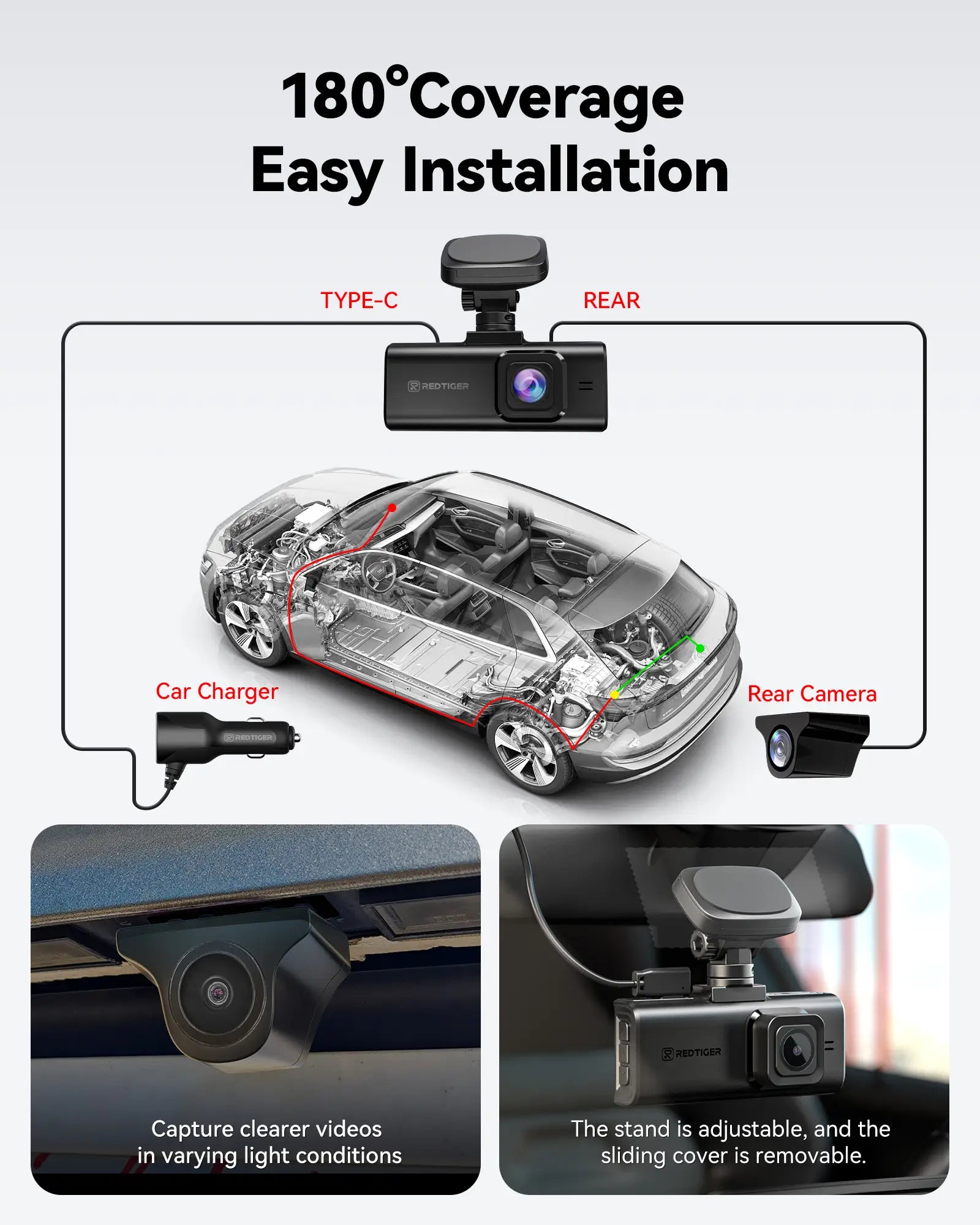 Redtiger F7N Elite 4K Sony STARVIS 2 WiFi-6 Touchscreen Voice Control Dual Dash Cam