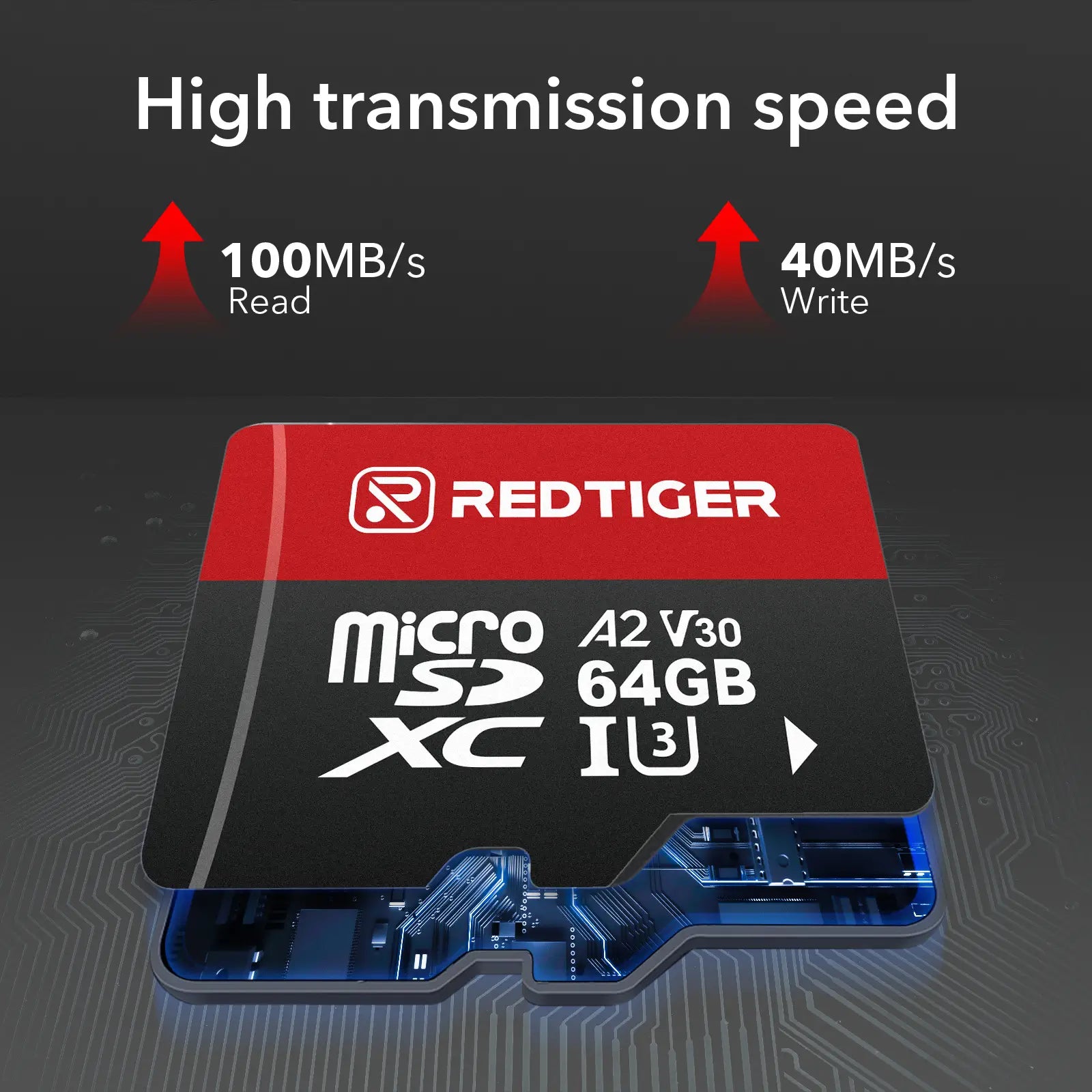 Redtiger 64GB SD Card For Dash Cam Class 10 U3