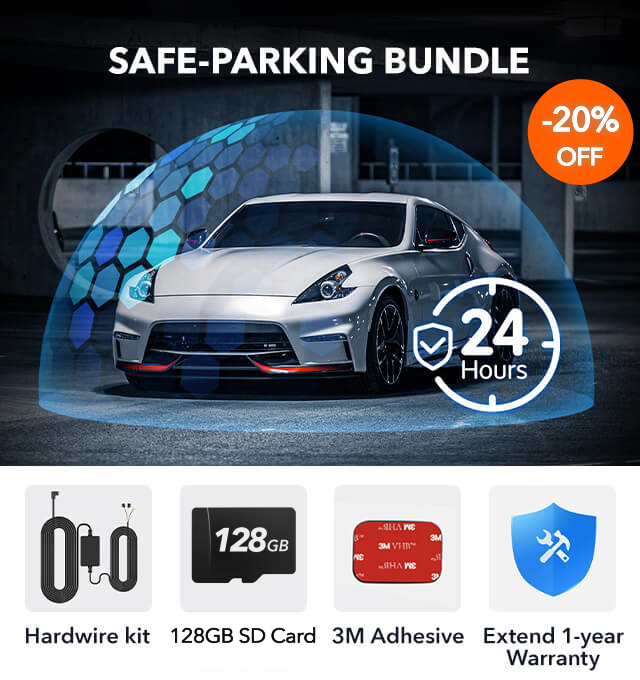 Redtiger T27/F17/F9 Safe-Parking Accessory Bundle Bundle REDTIGER Dash Cam T27/F17/F9 Multi-fuse Hardwire kit+128GB SD Card+3M Adhesive+Extend 1-year Warranty  