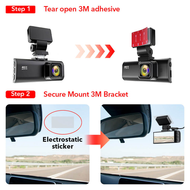 Choice: Extra 3M Bracket For Firmly install Accessories REDTIGER Dash Cam   