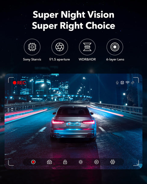 Redtiger F7NP 4K Front Rear Dash Cam Hot Sales REDTIGER Dash Cam   